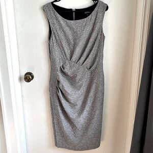 From Le Chateau stylish grey embossed shift midi dress size L.